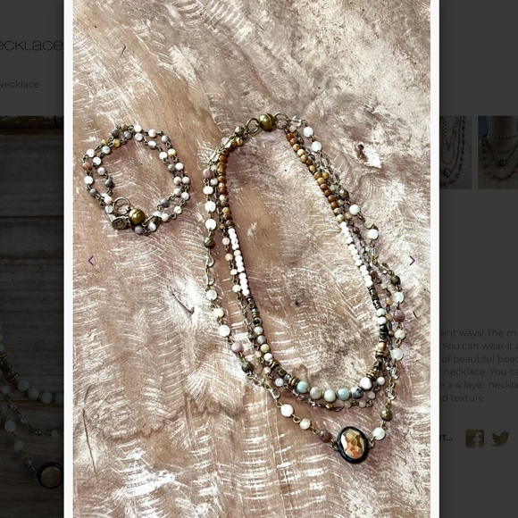 Bohemian “ Justina 2 “ Magnetic Adjustable Beaded Necklace R1B - Picture 2 of 3